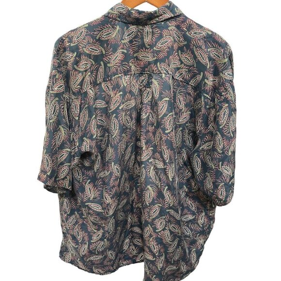 VINTAGE Bogari Silk Shirt Mens XL Extra Large Button Up Front Pocket - Picture 4 of 4